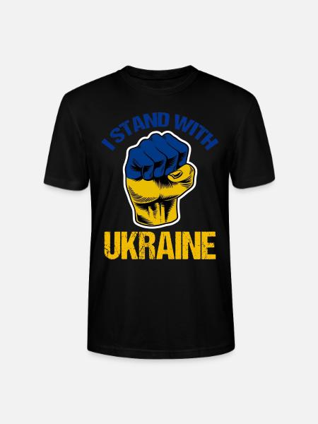 Stoję z ukrainą Flaga ukraińska - Ekologiczna koszulka typu unisex Stanley/Stella CRAFTER - czarny