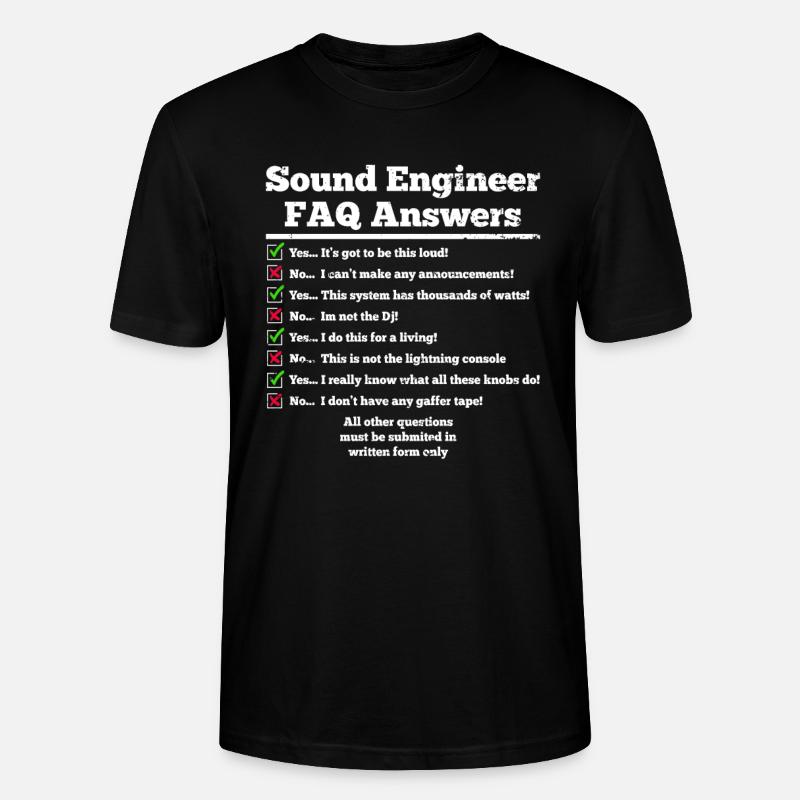 Tontechniker Sound Audio Engineer - Stanley/Stella Unisex Bio-T-Shirt CRAFTER - Schwarz