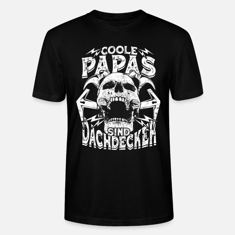 Coole Papas Sind Dachdecker Geschenk Beruf Dach - Stanley/Stella Unisex Bio-T-Shirt CRAFTER - Schwarz