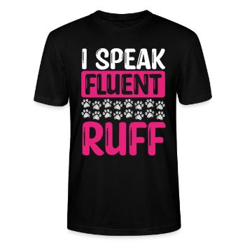 Dog Walker I speak fluent ruff Professional - Stanley/Stella CRAFTER Unisex Organic T-Shirt - black - Front - Alina (178cm) & Michal (187cm)