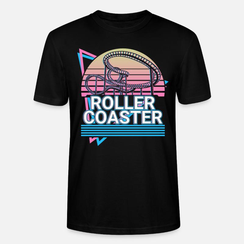 Roller Coaster Retro Cadeau - T-shirt bio CRAFTER Stanley Stella Unisexe - noir