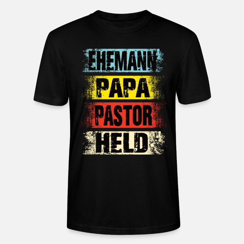 Ehemann Papa Pastor Held - Stanley/Stella Unisex Bio-T-Shirt CRAFTER - Schwarz