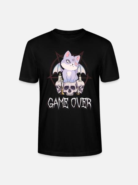 Cat Skull Goth Game Over Pentagram Occult G - Stanley/Stella CRAFTER Unisex Organic T-Shirt - black