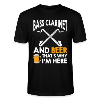Bassklarinette Bier Deshalb Bin Ich Hier - Stanley/Stella Unisex Bio-T-Shirt CRAFTER - Schwarz - Vorne - Alina (178cm) & Michal (187cm)