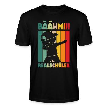 Realschüler Realschule - Stanley/Stella Unisex Bio-T-Shirt CRAFTER - Schwarz - Vorne - Alina (178cm) & Michal (187cm)