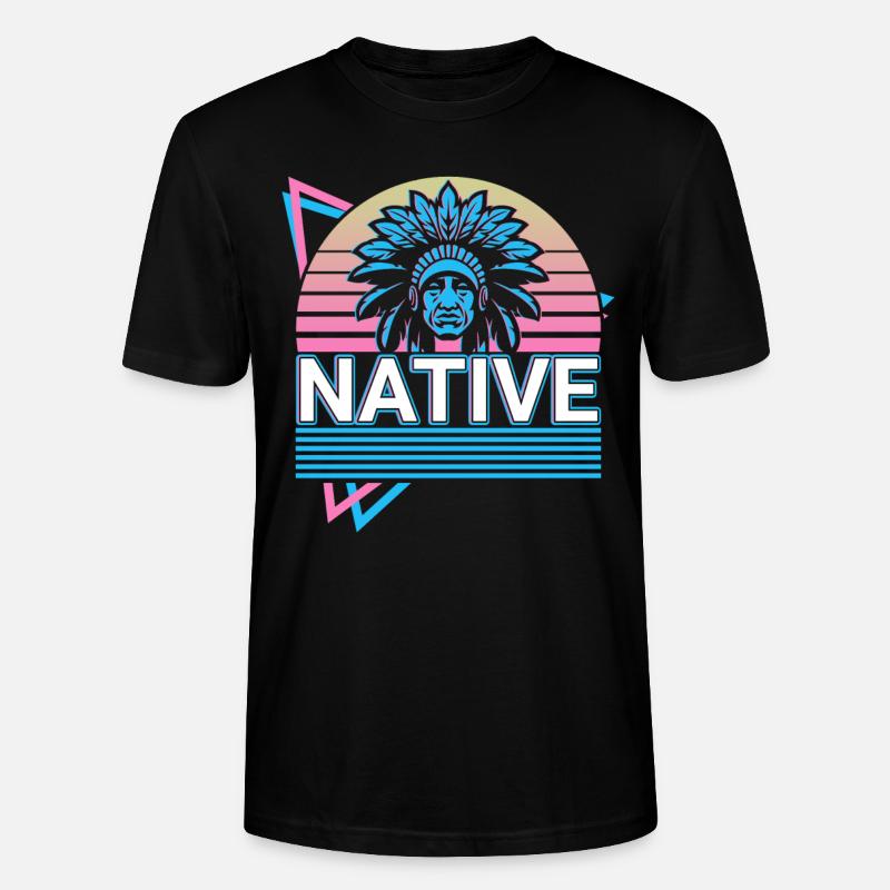 Indianer Retro - Stanley/Stella Unisex Bio-T-Shirt CRAFTER - Schwarz