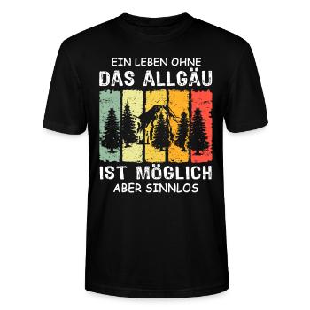 Allgäu Sprüche Allgaeu - Stanley/Stella Unisex Bio-T-Shirt CRAFTER - Schwarz - Vorne - Alina (178cm) & Michal (187cm)