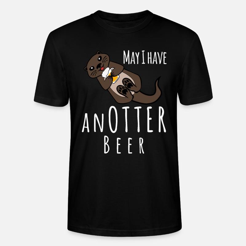 Otter mit Bier - Stanley/Stella Unisex Bio-T-Shirt CRAFTER - Schwarz