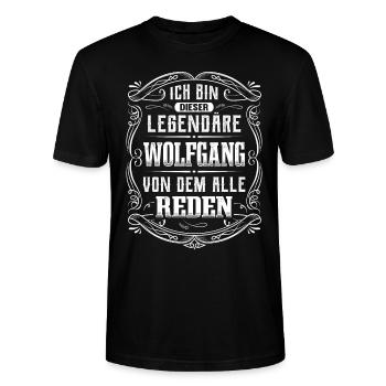 Ich bin dieser legendäre Wolfgang - Stanley/Stella Unisex Bio-T-Shirt CRAFTER - Schwarz - Vorne - Alina (178cm) & Michal (187cm)