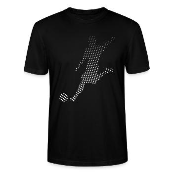 Fußball Fußballer - Stanley/Stella Unisex Bio-T-Shirt CRAFTER - Schwarz - Vorne - Alina (178cm) & Michal (187cm)