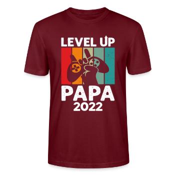 Niveau Supérieur Papa 2022 - T-shirt bio CRAFTER Stanley Stella Unisexe - bordeaux - Devant - Alina (178cm) & Michal (187cm)