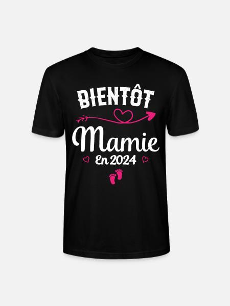 Bientôt future Mamie 2024 - T-shirt bio CRAFTER Stanley Stella Unisexe - noir