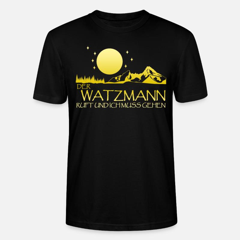 Der Watzmann ruft Watzmannmassiv - Stanley/Stella Unisex Bio-T-Shirt CRAFTER - Schwarz