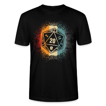 Table top D20 Dice Jeu de société Game Master - T-shirt bio CRAFTER Stanley Stella Unisexe - noir - Devant - Alina (178cm) & Michal (187cm)