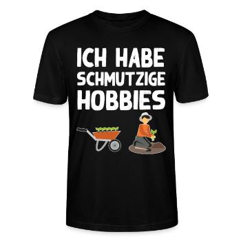 Schmutzige Hobbies Gartenarbeit Humor Gärtner - Stanley/Stella Unisex Bio-T-Shirt CRAFTER - Schwarz - Vorne - Alina (178cm) & Michal (187cm)