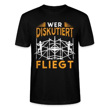 Gerüstbauer Sprüche Baustelle Gerüstbau - Stanley/Stella Unisex Bio-T-Shirt CRAFTER - Schwarz - Vorne - Alina (178cm) & Michal (187cm)