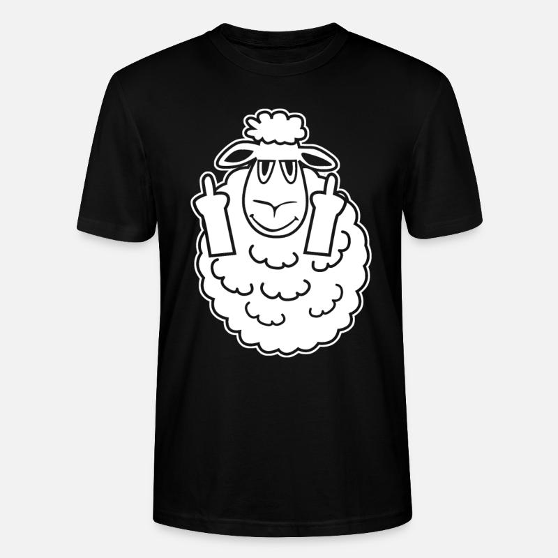 Schäfchen Schafe Mittelfinger Schaf - Stanley/Stella Unisex Bio-T-Shirt CRAFTER - Schwarz