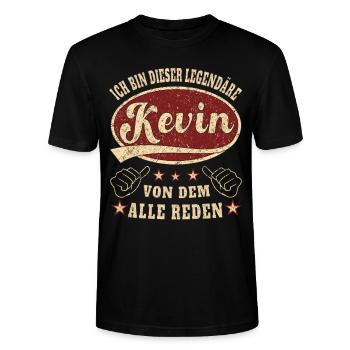 Kevin ich bin dieser legendäre Kevin Retro - Stanley/Stella Unisex Bio-T-Shirt CRAFTER - Schwarz - Vorne - Alina (178cm) & Michal (187cm)