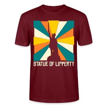 Hermannsdenkmal Retro Detmold Lippe - Stanley/Stella Unisex Bio-T-Shirt CRAFTER - Burgunderrot - Vorne - Alina (178cm) & Michal (187cm)