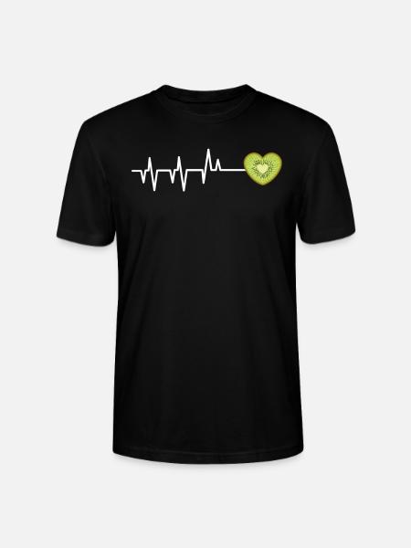 Kiwi heartbeat gift - Stanley/Stella CRAFTER Unisex Organic T-Shirt - black