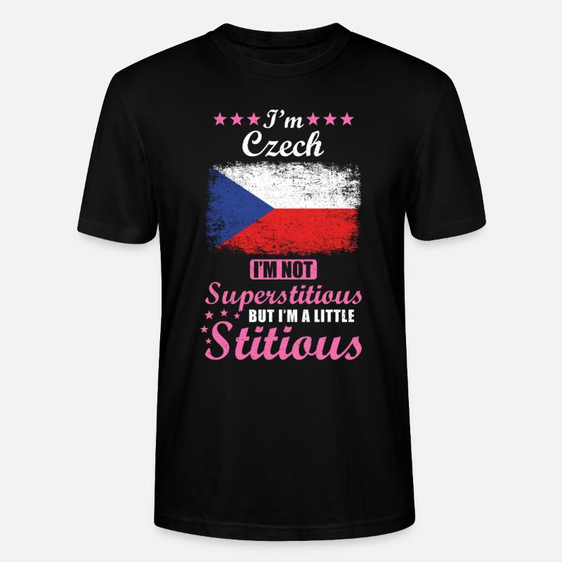 Tchèque Mme Superstitious Stitious - T-shirt bio CRAFTER Stanley Stella Unisexe - noir