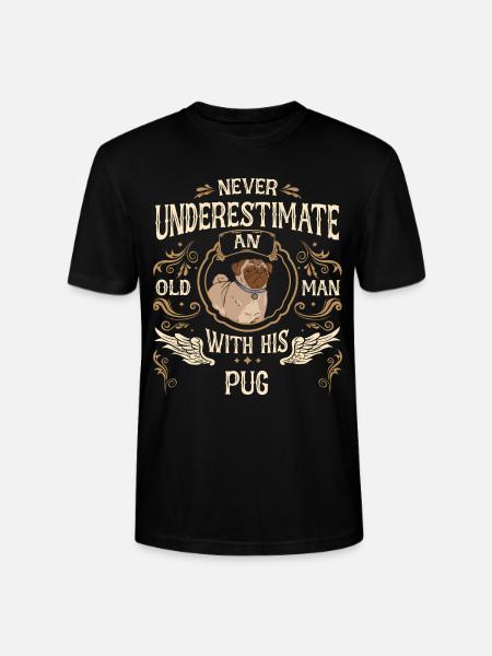 Pug Pug Dog - Stanley/Stella CRAFTER Unisex Organic T-Shirt - black
