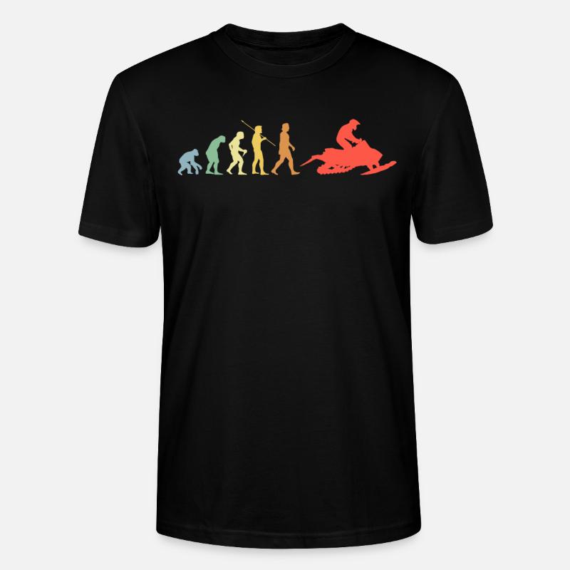 Schneemobil Evolution Retro Motorschlitten - Stanley/Stella Unisex Bio-T-Shirt CRAFTER - Schwarz