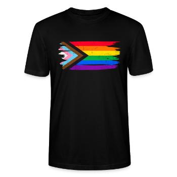 LGBT Flagge Gay Pride LGBTQ - Stanley/Stella Unisex Bio-T-Shirt CRAFTER - Schwarz - Vorne - Alina (178cm) & Michal (187cm)