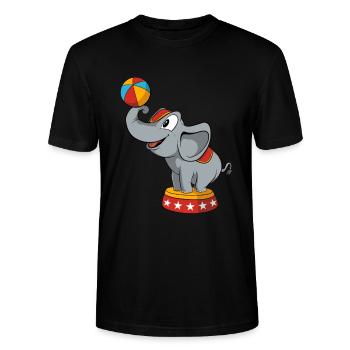 Zirkus Elefant - Stanley/Stella Unisex Bio-T-Shirt CRAFTER - Schwarz - Vorne - Alina (178cm) & Michal (187cm)