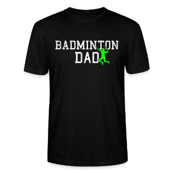 papa badminton - T-shirt bio CRAFTER Stanley Stella Unisexe - noir - Devant - Alina (178cm) & Michal (187cm)