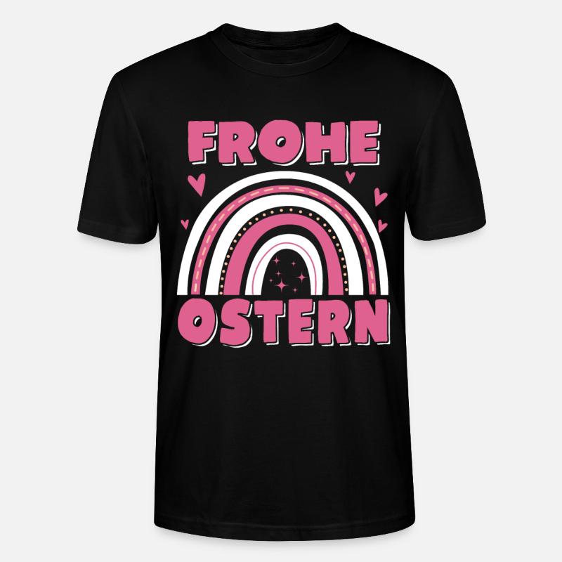 Frohe Ostern Regenbogen - Stanley/Stella Unisex Bio-T-Shirt CRAFTER - Schwarz