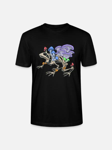 Frog skeleton with mushrooms - Stanley/Stella CRAFTER Unisex Organic T-Shirt - black