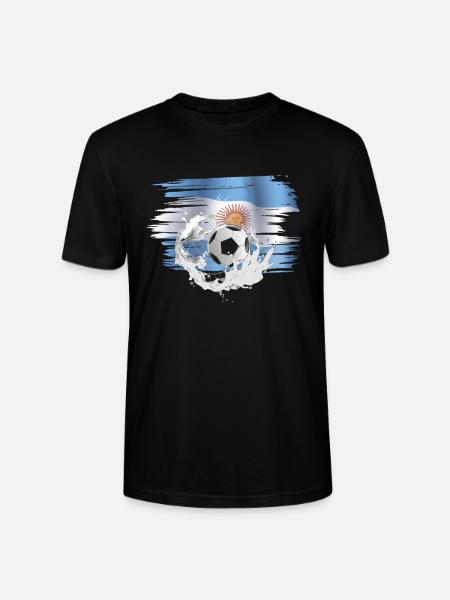 Flag af Argentina Argentina Fodbold - Stanley Stella CRAFTER unisex økologisk-T-shirt - sort