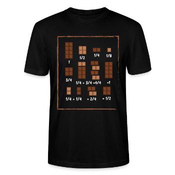 Schoko Mathe Mathematik Mathe Schokolade - Stanley/Stella Unisex Bio-T-Shirt CRAFTER - Schwarz - Vorne - Alina (178cm) & Michal (187cm)