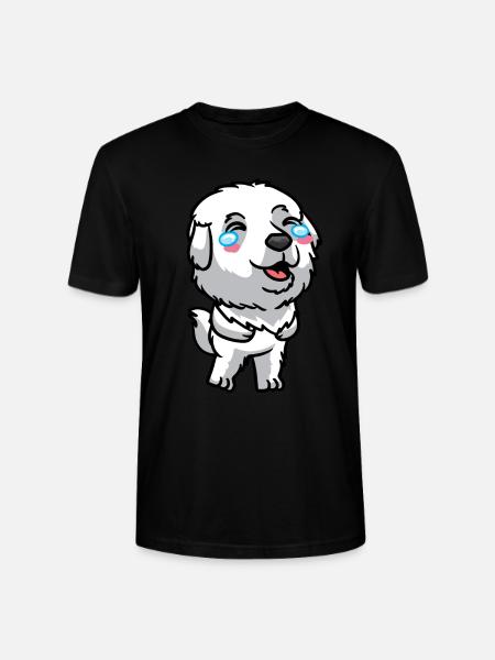 Pyrenean Mountain Dog Laughing - Stanley/Stella CRAFTER Unisex Organic T-Shirt - black