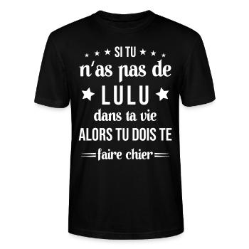 Si Tu N'as Pas De Lulu Dans Ta Vie Cadeau - T-shirt bio CRAFTER Stanley Stella Unisexe - noir - Devant - Alina (178cm) & Michal (187cm)