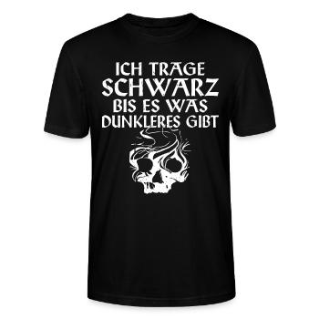 Ich trage schwarz bis es was dunkleres gibt - Stanley/Stella Unisex Bio-T-Shirt CRAFTER - Schwarz - Vorne - Alina (178cm) & Michal (187cm)