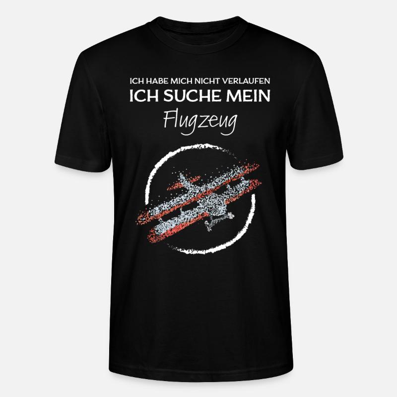 Modellflug Modellflugzeug Doppeldecker - Stanley/Stella Unisex Bio-T-Shirt CRAFTER - Schwarz