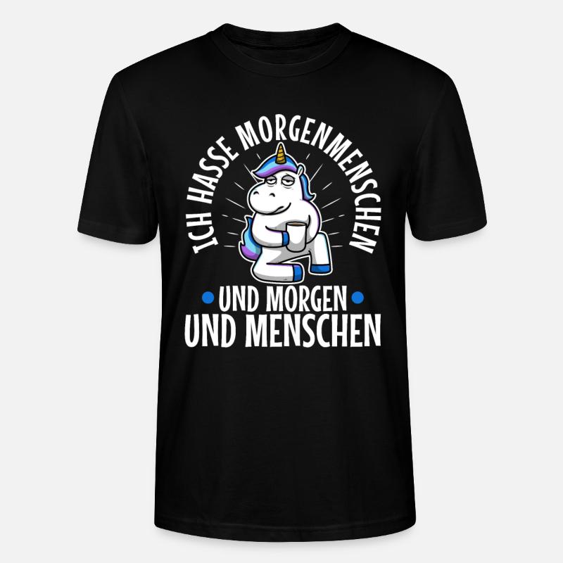 Ich hasse Morgenmenschen - Stanley/Stella Unisex Bio-T-Shirt CRAFTER - Schwarz