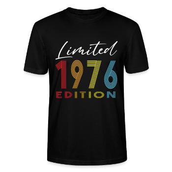 Limited Edition 1976 - Stanley/Stella Unisex Bio-T-Shirt CRAFTER - Schwarz - Vorne - Alina (178cm) & Michal (187cm)