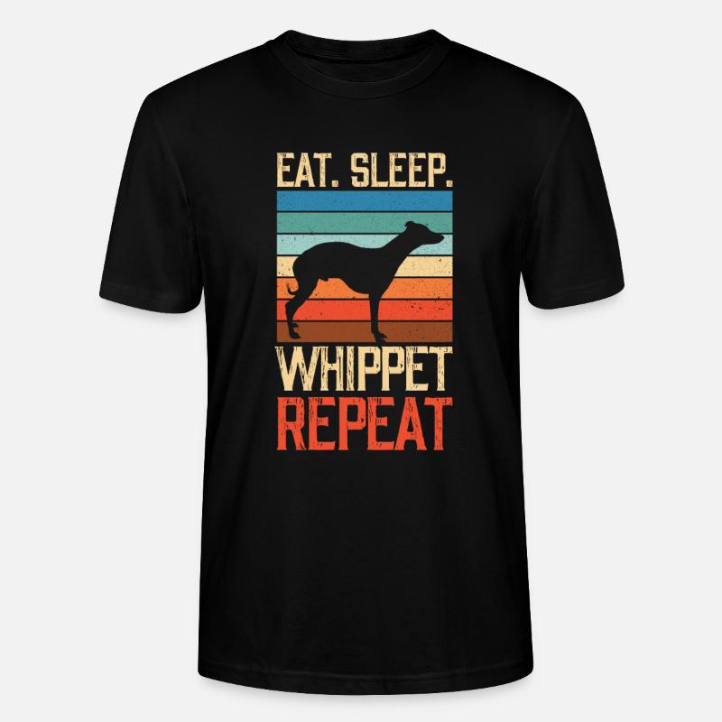 Manger dormir Whippet répéter - T-shirt bio CRAFTER Stanley Stella Unisexe - noir