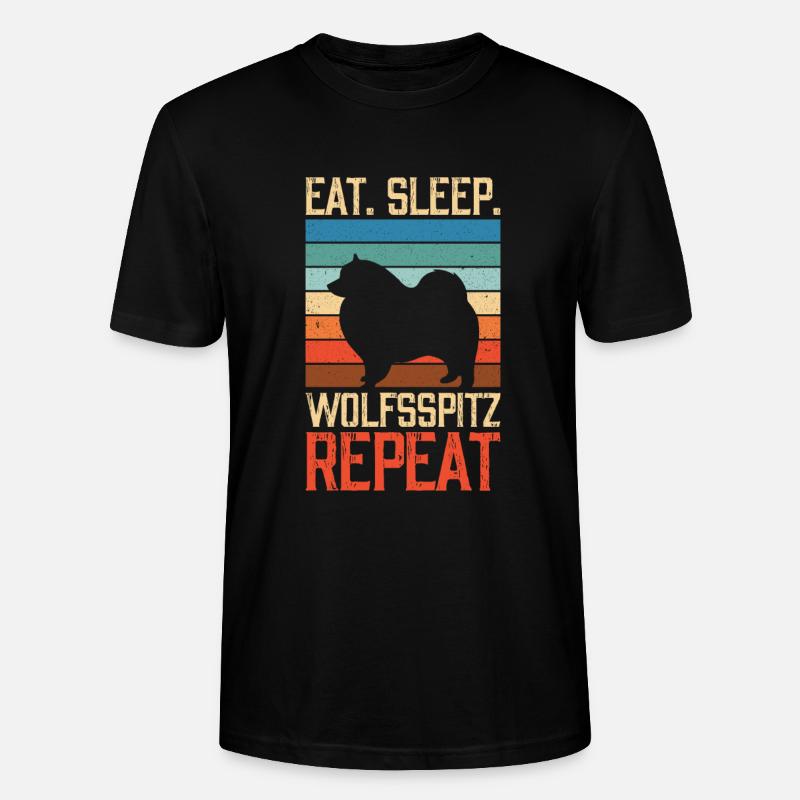 Eat sleep Wolfsspitz Repeat - Stanley/Stella CRAFTER Unisex Organic T-Shirt - black