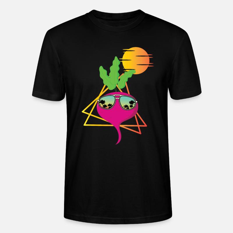 Retro Radieschen - Stanley/Stella Unisex Bio-T-Shirt CRAFTER - Schwarz