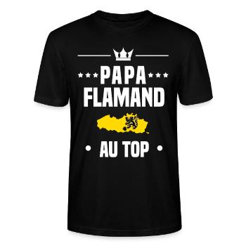 papa flamand homme au top papa flandre - T-shirt bio CRAFTER Stanley Stella Unisexe - noir - Devant - Alina (178cm) & Michal (187cm)