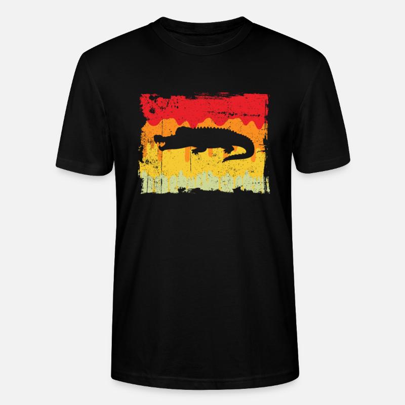 Krokodil Retro - Stanley/Stella Unisex Bio-T-Shirt CRAFTER - Schwarz