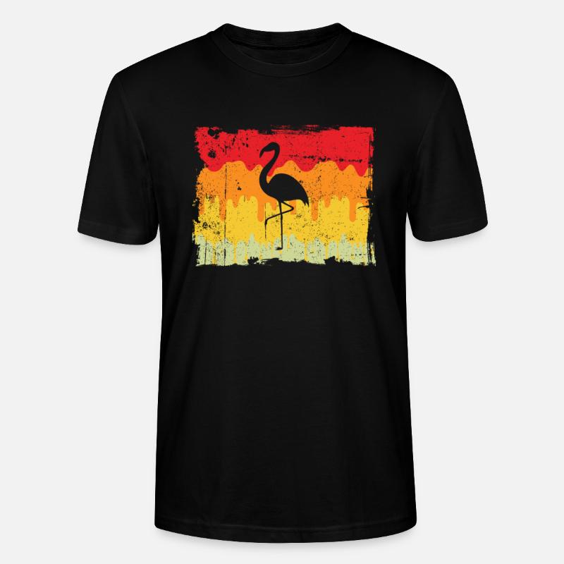 Flamingo Retro - Stanley/Stella Unisex Bio-T-Shirt CRAFTER - Schwarz