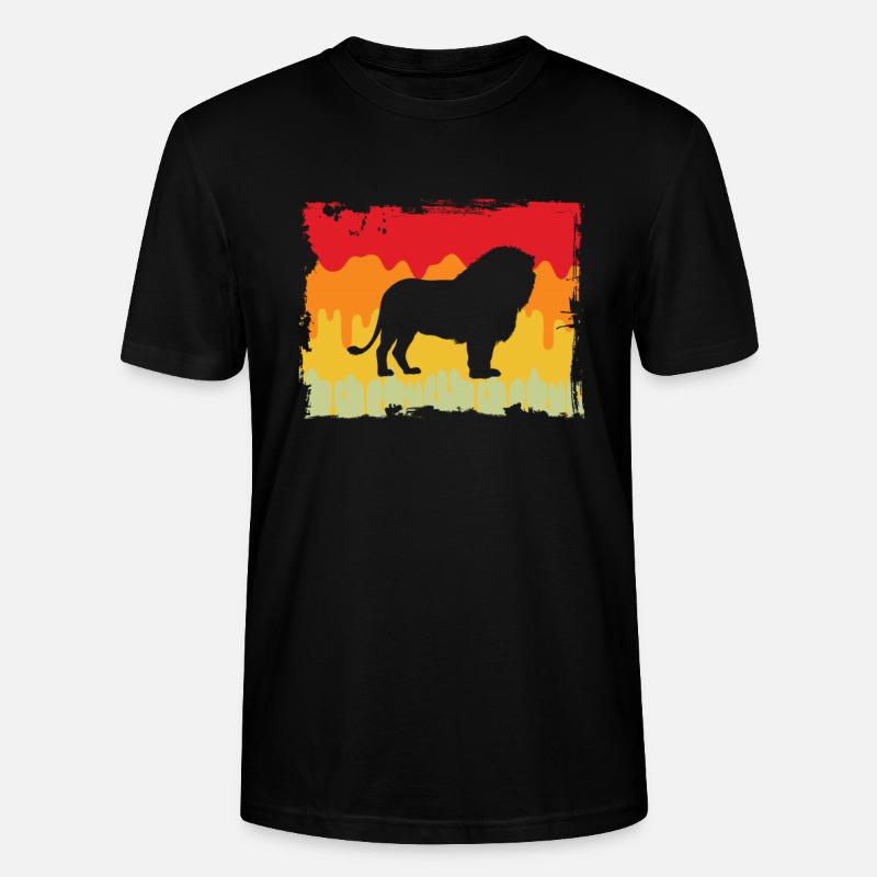 Löwe Retro - Stanley/Stella Unisex Bio-T-Shirt CRAFTER - Schwarz