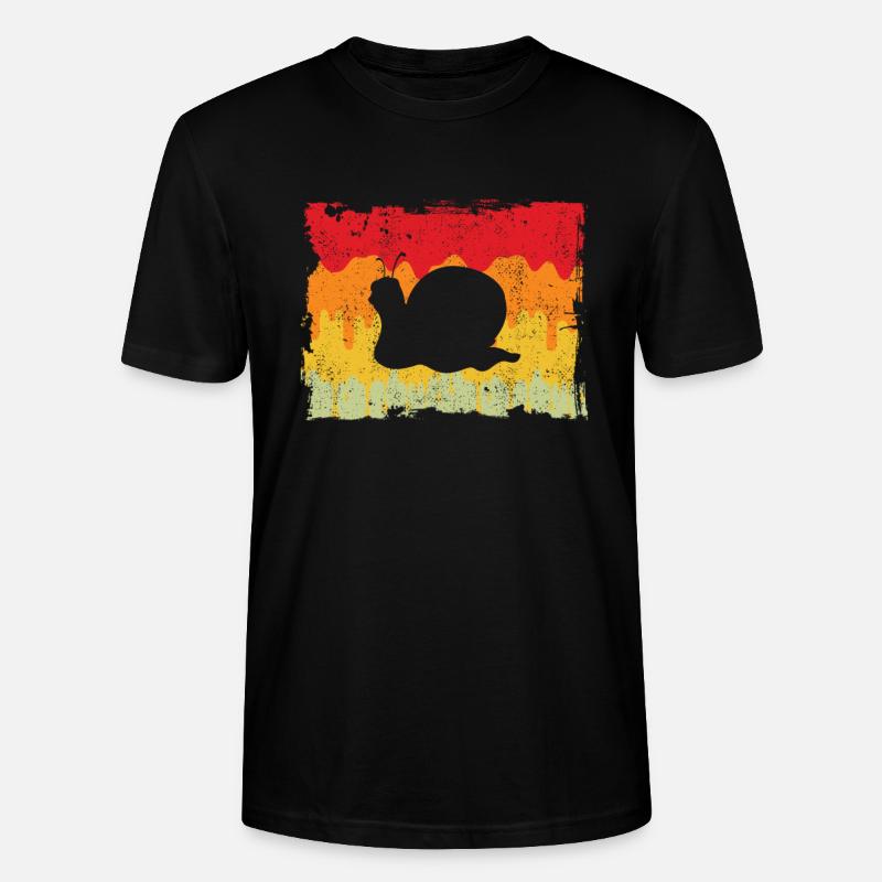 Schnecke Retro - Stanley/Stella Unisex Bio-T-Shirt CRAFTER - Schwarz