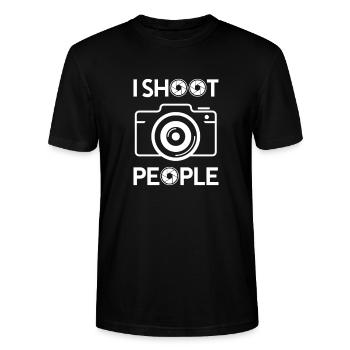 Fotograf Fotografie Fotografieren - Stanley/Stella Unisex Bio-T-Shirt CRAFTER - Schwarz - Vorne - Alina (178cm) & Michal (187cm)