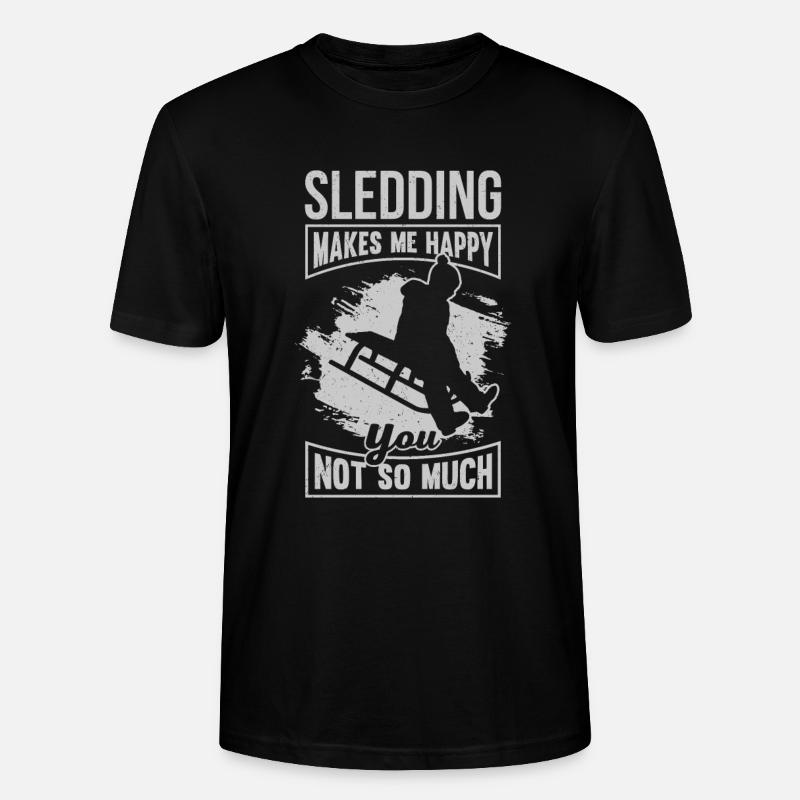 Sledging Winter Sledge Gift - Stanley/Stella CRAFTER Unisex Organic T-Shirt - black